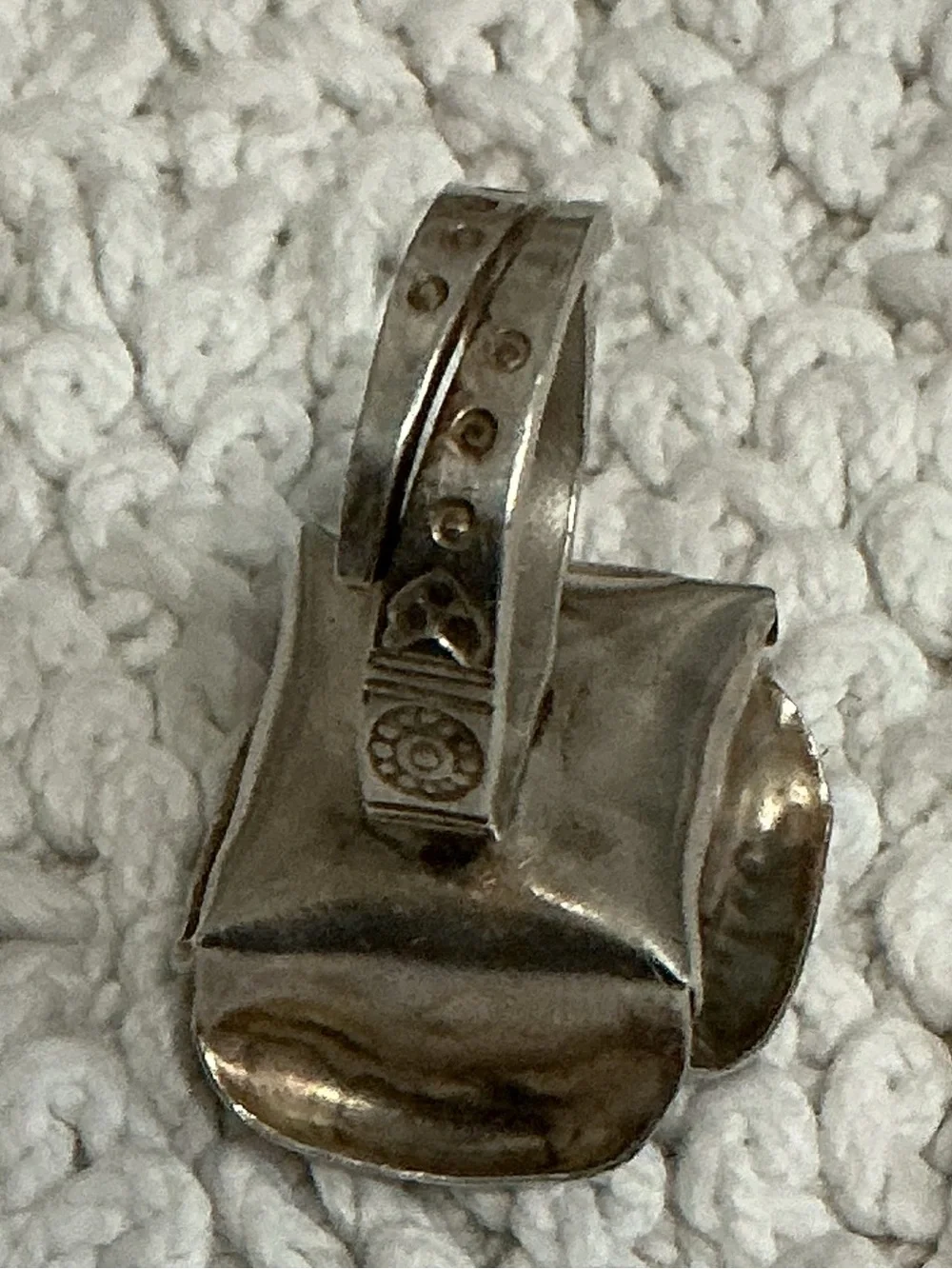Vintage 925 Rose Adjustable Size Statement Ring